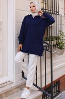 Tesettür giyim LACİVERT TRİKO TUNİK T 93011