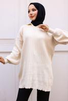 Tesettür giyim BEJ TRİKO TUNİK T 93011