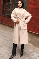 Vêtements hijab BEIGE TRENCH-COAT CEINTURE T 1712 