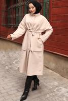 Vêtements hijab BEIGE TRENCH-COAT CEINTURE T 1712 