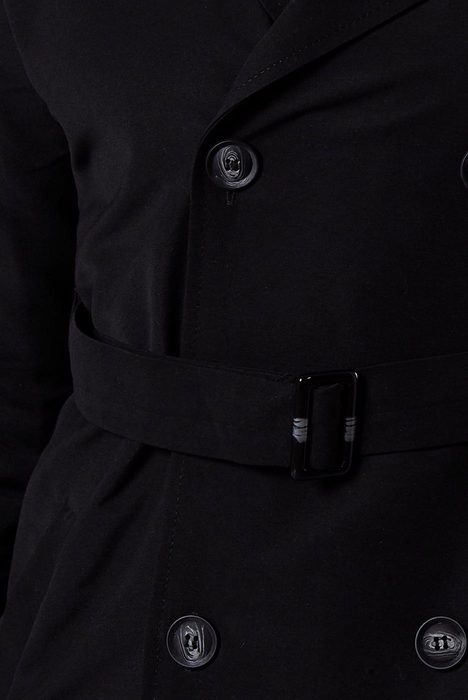 Tesettür giyim SİYAH KUŞAKLI TRENÇKOT T 2216