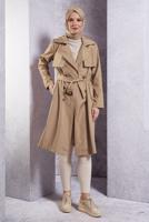 Vêtements hijab BRUN MANTEAU CEINTURÉ T 2703
