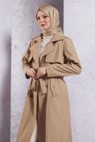 Vêtements hijab BRUN MANTEAU CEINTURÉ T 2703