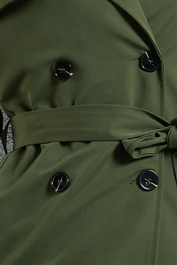 Vêtements hijab KAKI TRENCH-COAT CEINTURÉ T 6216 - TRENDTESETTÜR