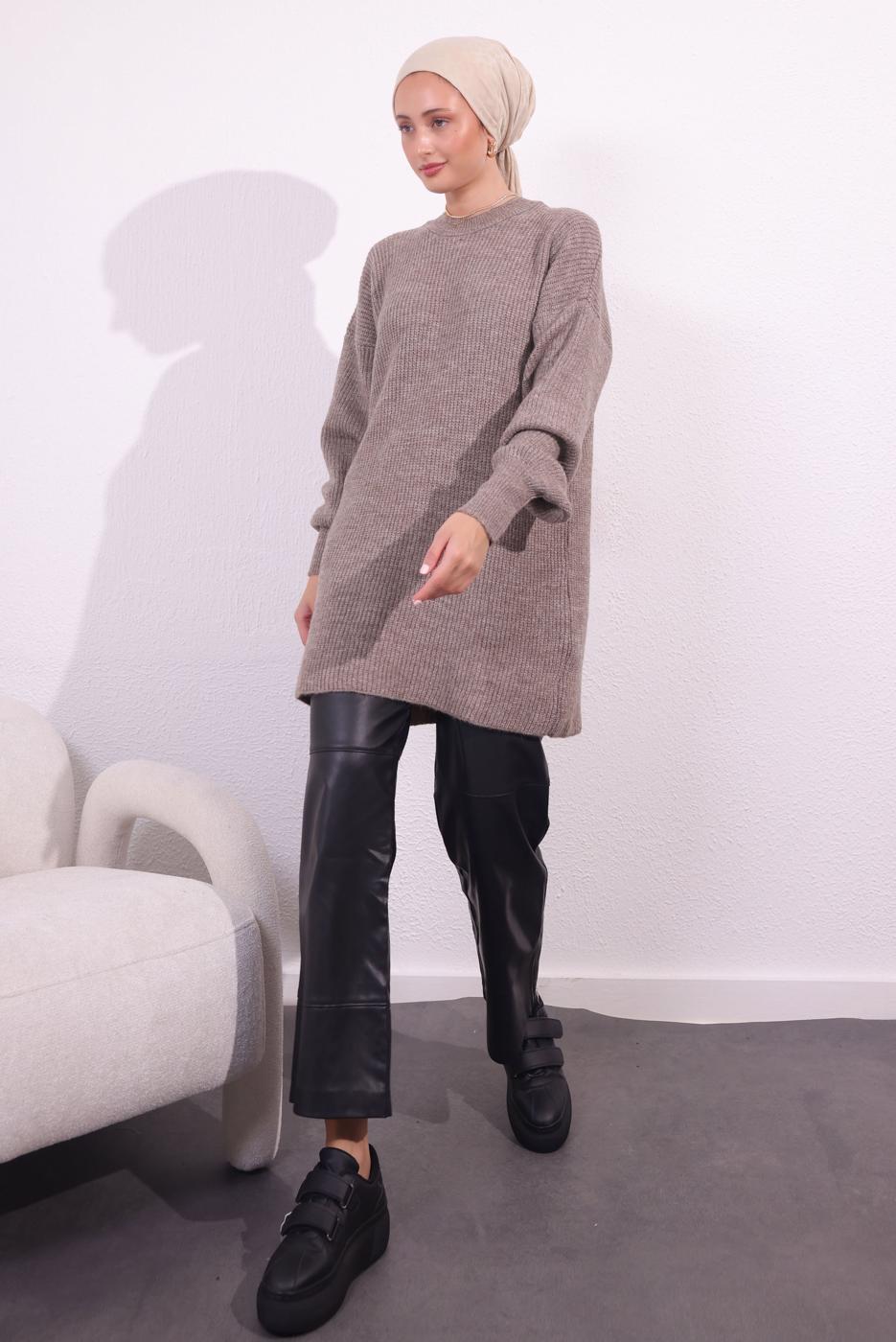 Hijab clothing GREY BALLOON SLEEVE TUNIC T 1809