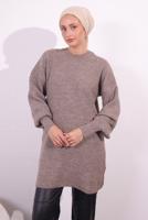 Hijab clothing GREY BALLOON SLEEVE TUNIC T 1809