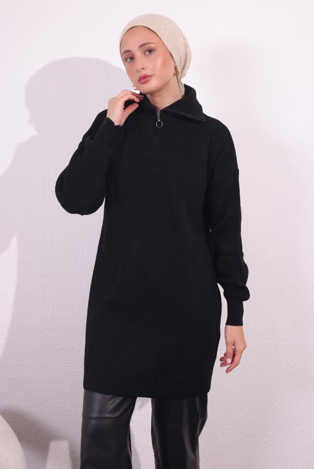 Vêtements hijab NOIR PULL EN MAILLE T 3409 - TRENDTESETTÜR