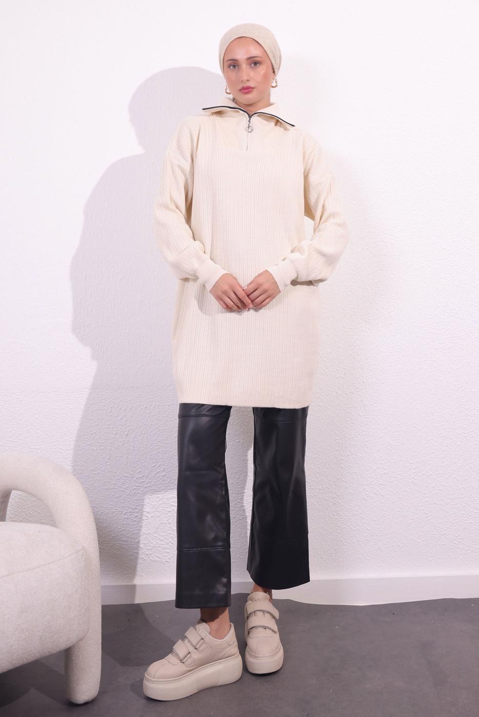 Vêtements hijab BEIGE PULL EN MAILLE T 3409