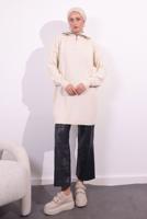 Hijab clothing BEIGE KNITWEAR SWEATER T 3409