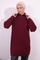 Tesettür giyim BORDO TRİKO KAZAK T 3409