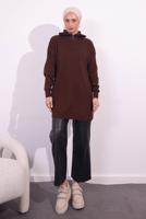 Vêtements hijab BRUN PULL EN MAILLE T 3409