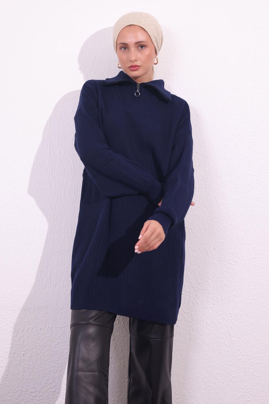 Tesettür giyim LACİVERT TRİKO KAZAK T 3409