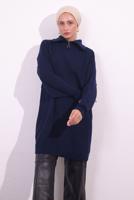 Tesettür giyim LACİVERT TRİKO KAZAK T 3409