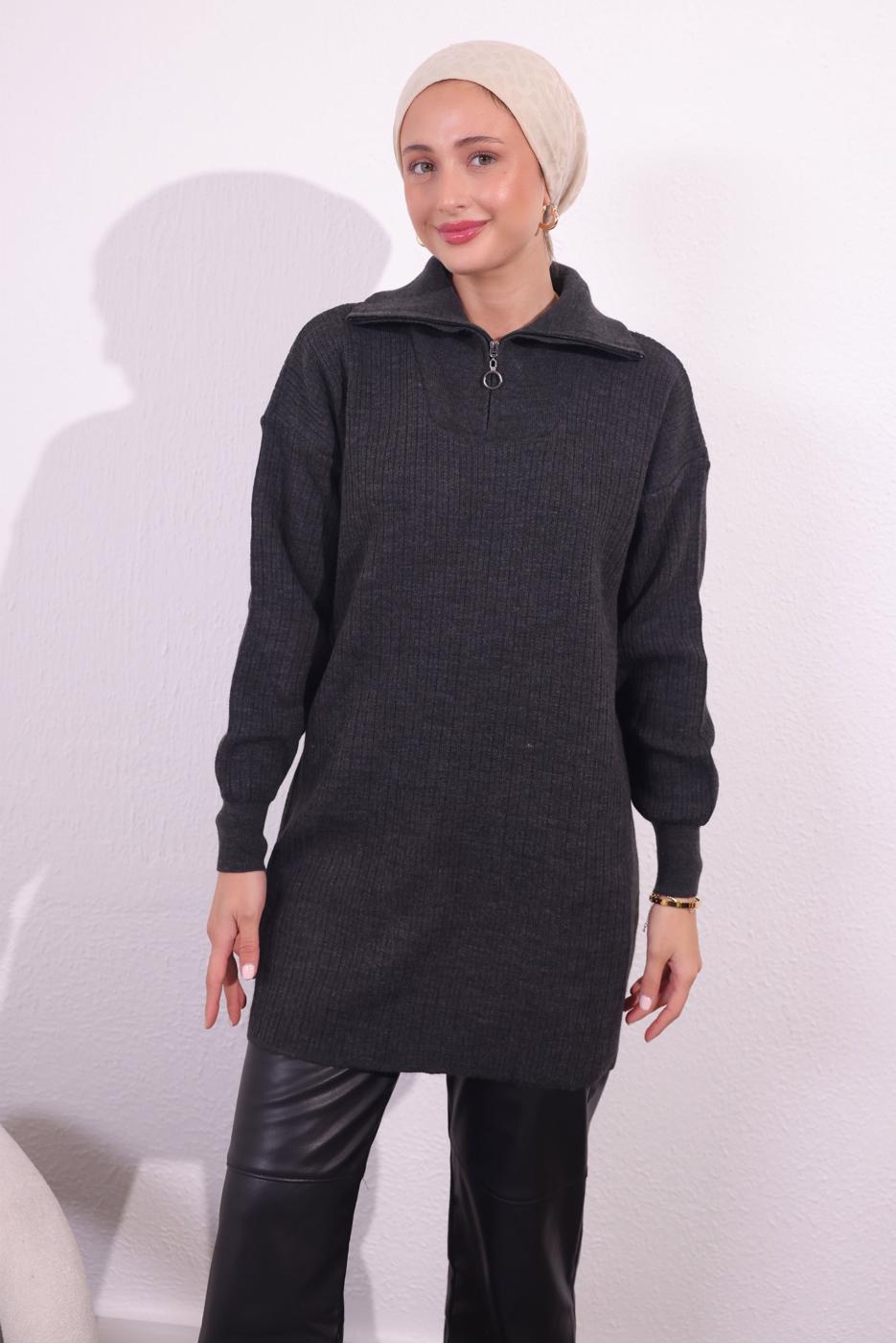 Tesettür giyim GRİ TRİKO KAZAK T 3409