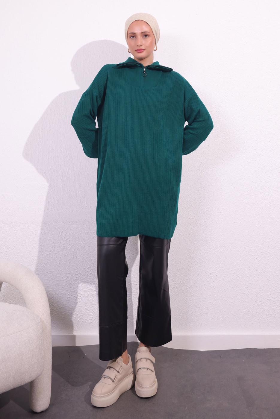 Hijab clothing GREEN KNITWEAR SWEATER T 3409