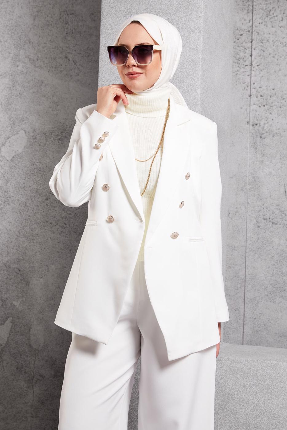 Tesettür giyim KREM SIFIR KOL TRİKO BODY T 3609