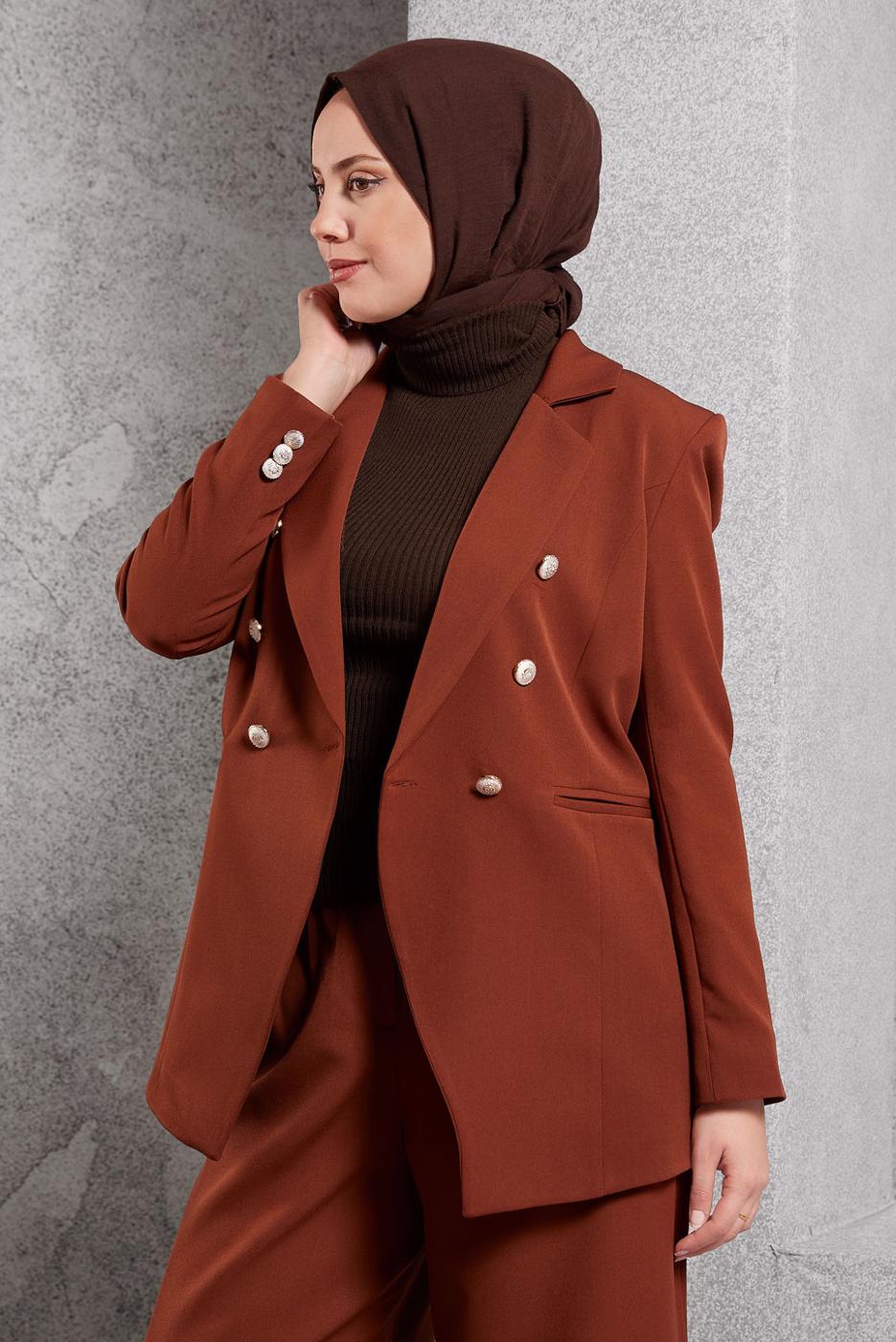 Hijab clothing BROWN SLEEVELESS BODY T 3609