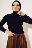 Tesettür giyim SİYAH BOĞAZLI YAKA TRİKO BODY T 4403