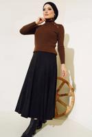 Tesettür giyim KAHVE BOĞAZLI YAKA TRİKO BODY T 4403