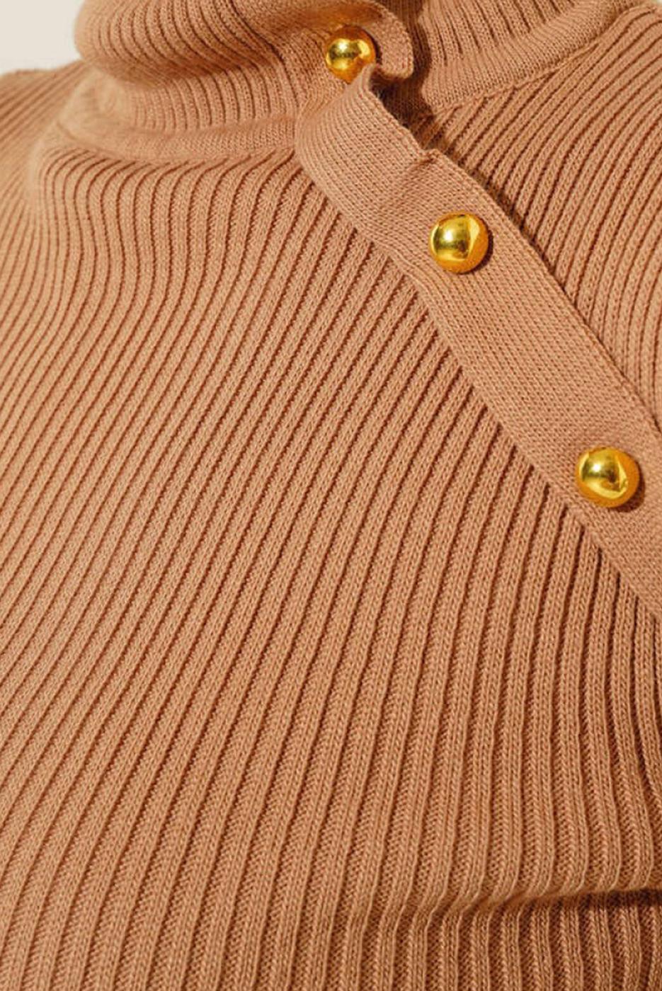 Tesettür giyim VİZON BOĞAZLI YAKA TRİKO BODY T 4403