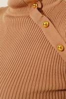 Tesettür giyim VİZON BOĞAZLI YAKA TRİKO BODY T 4403