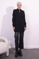 Tesettür giyim SİYAH TRİKO KAZAK T 7409