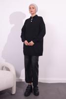 Tesettür giyim SİYAH TRİKO KAZAK T 7409