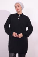 Tesettür giyim SİYAH TRİKO KAZAK T 7409