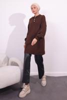 Tesettür giyim KAHVE TRİKO KAZAK T 7409