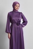 Vêtements hijab POURPRE ROBE DE SOIRÉE EN SATIN T 0821