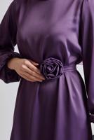 Vêtements hijab POURPRE ROBE DE SOIRÉE EN SATIN T 0821