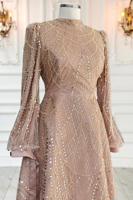 Hijab clothing GOLD SEQUINED EVENING DRESS T 1163