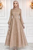 Hijab clothing GOLD SEQUINED EVENING DRESS T 1163