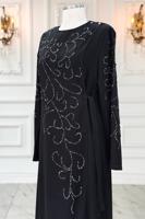 Vêtements hijab NOIR ROBE DE SOIRÉE À DÉTAILS DE PERLES T 1531