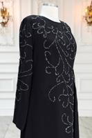 Vêtements hijab NOIR ROBE DE SOIRÉE À DÉTAILS DE PERLES T 1531