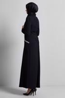 Tesettür giyim SİYAH TAŞ DETAYLI ABİYE ELBİSE T 1716