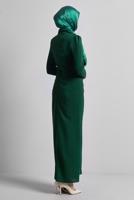 Tesettür giyim YEŞİL TAŞ DETAYLI ABİYE ELBİSE T 1716