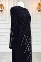 Vêtements hijab NOIR ROBE DE SOIRÉE AVEC BIJOU T 3331