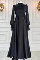 Vêtements hijab NOIR ROBE DE SOIRÉE MODESTE T 5163