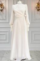 Vêtements hijab BEIGE ROBE DE SOIRÉE MODESTE T 5163