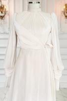 Vêtements hijab BEIGE ROBE DE SOIRÉE MODESTE T 5163