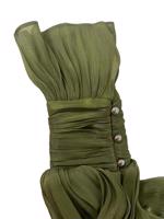 Tesettür giyim HAKİ BAĞLAMA DETAYLI ABİYE ELBİSE T 5163