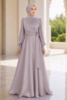 Vêtements hijab POURPRE ROBE DE SOIRÉE MODESTE T 5163