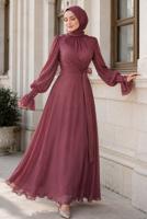 Hijab clothing PINK MODEST EVENING DRESS T 5163
