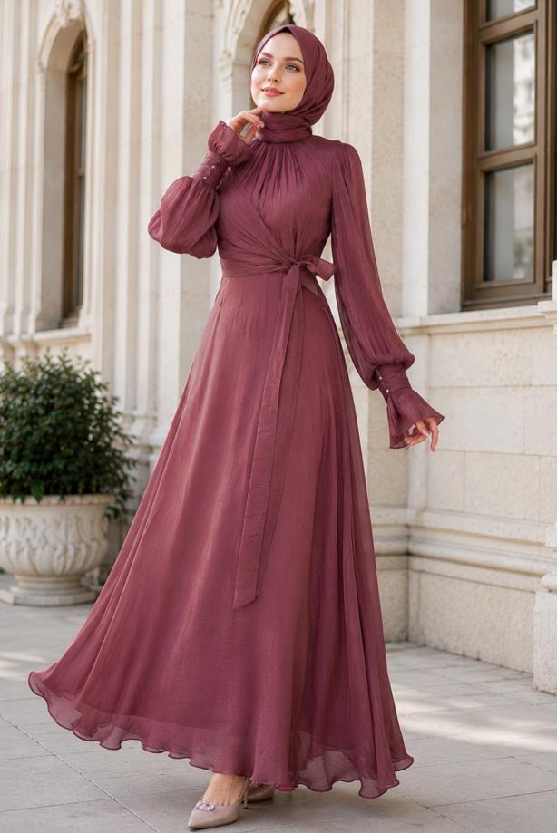 Hijab clothing PINK MODEST EVENING DRESS T 5163 - TRENDTESETTÜR