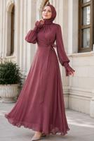 Hijab clothing PINK MODEST EVENING DRESS T 5163