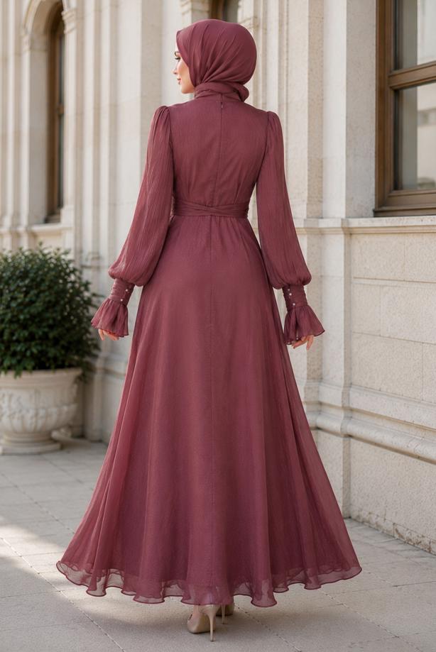 Hijab clothing PINK MODEST EVENING DRESS T 5163 - TRENDTESETTÜR