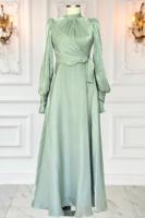 Vêtements hijab VERT ROBE DE SOIRÉE MODESTE T 5163