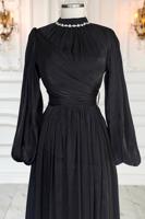 Vêtements hijab NOIR ROBE DE SOIRÉE MODESTE T 6063