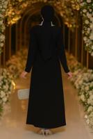 Tesettür giyim SİYAH TAŞLI ABİYE ELBİSE T 6193
